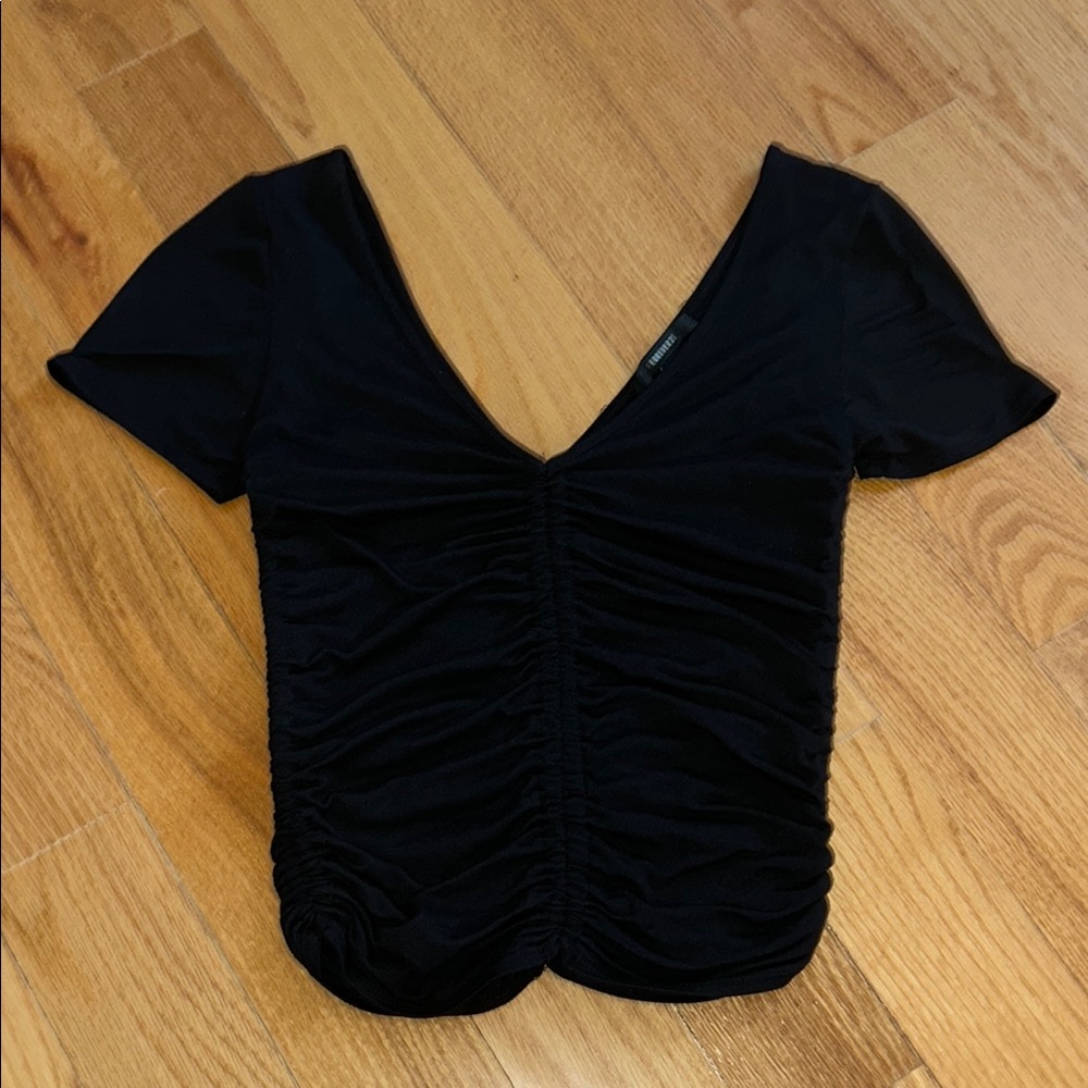 Black Ruched Women's Top